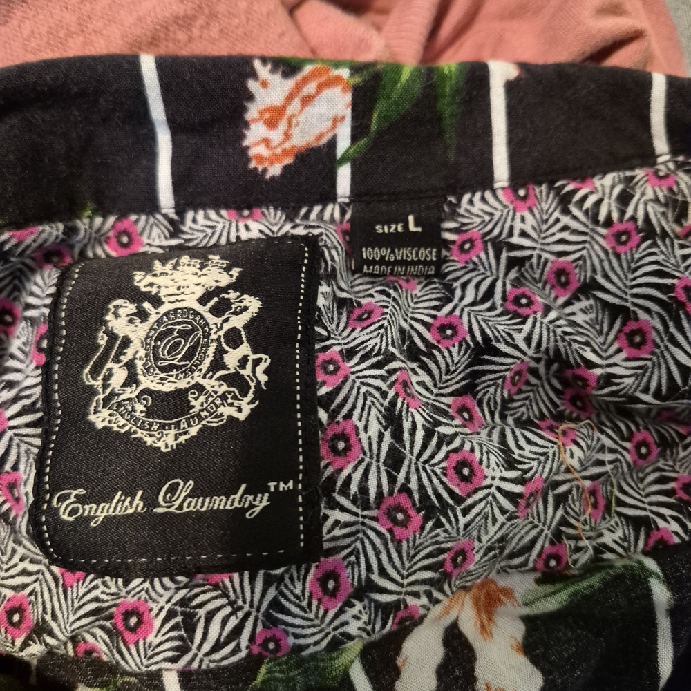 English Laundry Black Floral Men's Shirt Size Large - Picture 8 of 8
